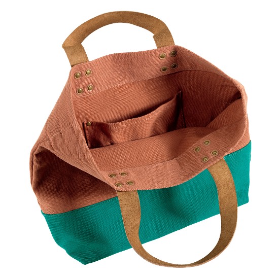 Cole Haan Kittery Point Tote Burnt Orange/Teal Canvas Outlet Online