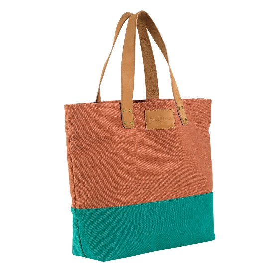 Cole Haan Kittery Point Tote Burnt Orange/Teal Canvas Outlet Online