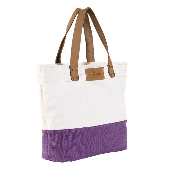 Cole Haan Kittery Point Tote Natural/Mulberry Canvas Outlet Online