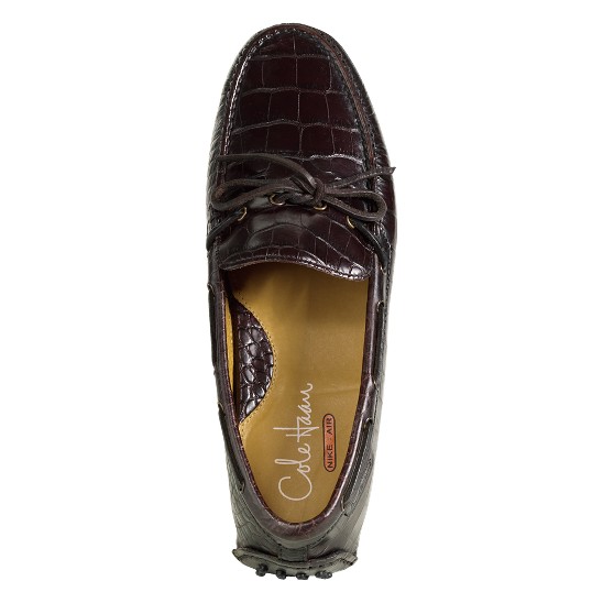 Cole Haan Air Grant Driving Moccasin Dark Brown Croc Print Outlet Online