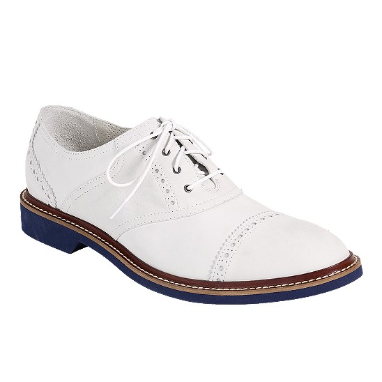 Cole Haan Air Franklin Cap-Toe Saddle Oxford White Nubuck Outlet Online