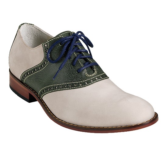 Cole Haan Air Colton Saddle Oxford Salt Nubuck/Military Green Outlet Online