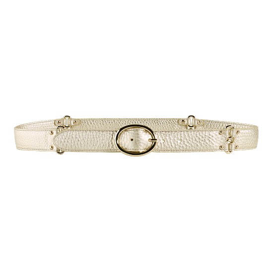 Cole Haan Village Double Ring Belt White Gold Outlet Online