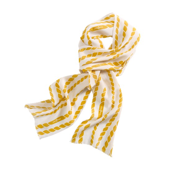 Cole Haan Uneven Rope Print Scarf White/Sunflower Outlet Online
