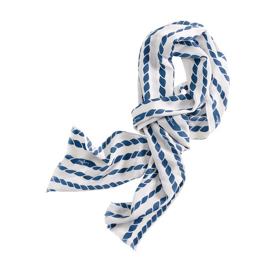 Cole Haan Uneven Rope Print Scarf White/Creek Outlet Online