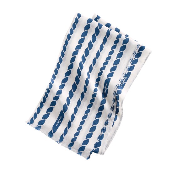 Cole Haan Uneven Rope Print Scarf White/Creek Outlet Online