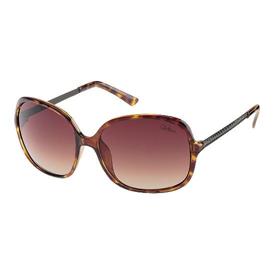 Cole Haan Square Etched Genevieve Temple Sunglasses Tortoise Outlet Online