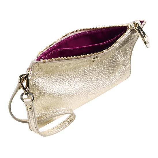 Cole Haan Jitney Medium Zip Pouch White Gold Outlet Online