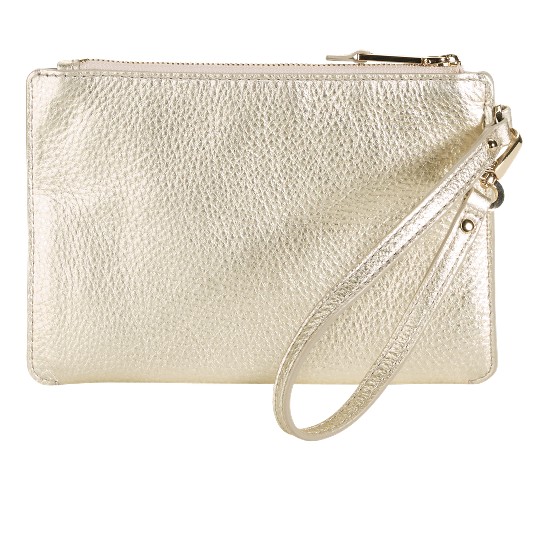 Cole Haan Jitney Medium Zip Pouch White Gold Outlet Online
