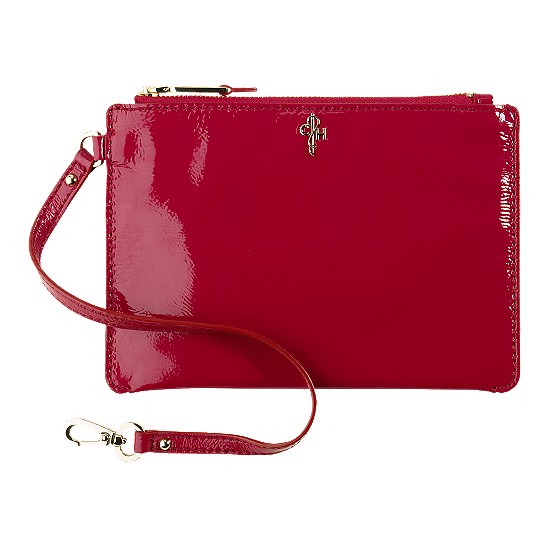 Cole Haan Jitney Medium Zip Pouch Tango Red Patent Outlet Online