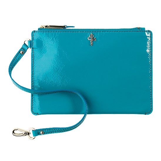 Cole Haan Jitney Medium Zip Pouch Caribbean Patent Outlet Online