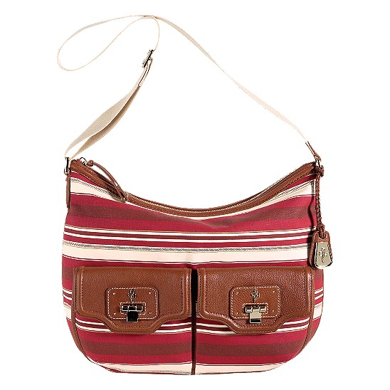 Cole Haan Vintage Valise Canvas Hobo Crossbody Tango Red/Woodbury Outlet Online