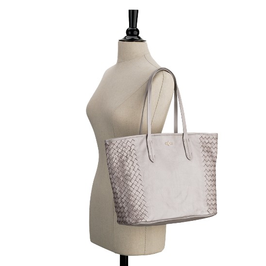 Cole Haan Victoria Leather Tote Platinum Outlet Online