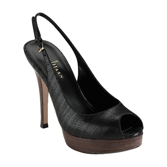Cole Haan Mariela Air Open Toe Sling Black Exotic Print Outlet Online