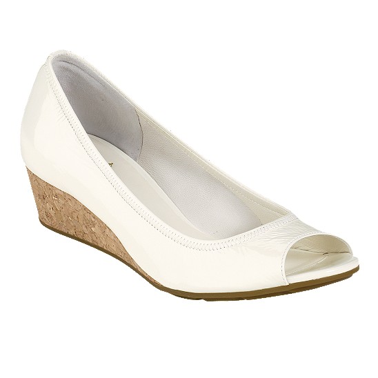 Cole Haan Air Tali Open Toe Wedge 42 Ivory Patent/Cork Outlet Online