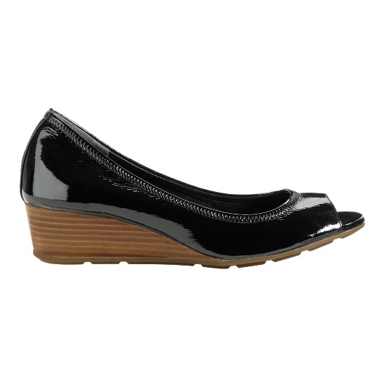 Cole Haan Air Tali Open Toe Wedge 44 Black Patent Outlet Online