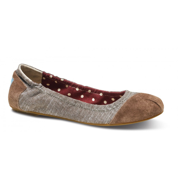 Toms Brown Chambray Ballet Flats Outlet Online