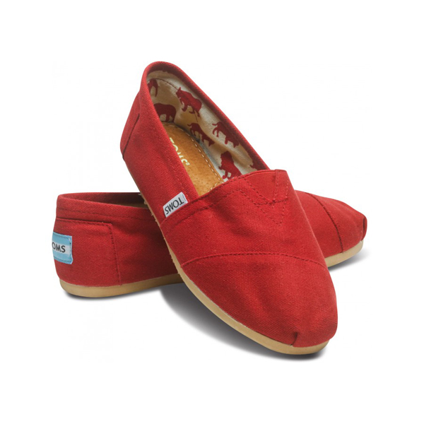 Toms Red Canvas Women Classics Outlet Online