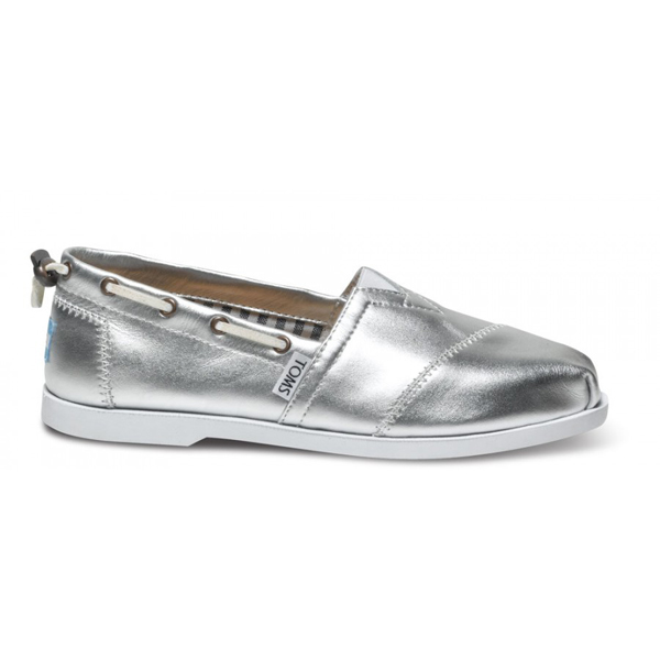 Toms Silver Leather Women Nautical Biminis Outlet Online