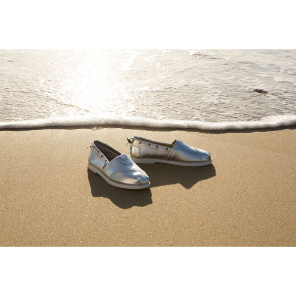 Toms Silver Leather Women Nautical Biminis Outlet Online